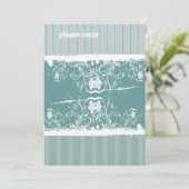 Antiek blauw-bridal Shower-uitnodiging Kaart (Staand voorkant)