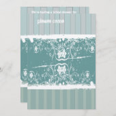 Antiek blauw-bridal Shower-uitnodiging Kaart (Voorkant / Achterkant)