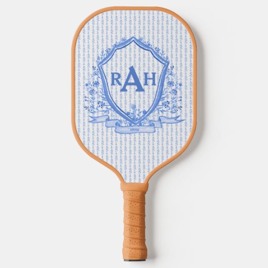 Antiek Blauw Cottagecore Pickleball Paddle (Voorkant)