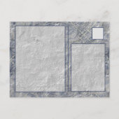 Antiek blauw driesharekonijn briefkaart (Achterkant)