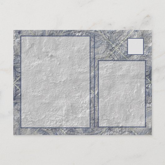 Antiek blauw driesharekonijn briefkaart (Achterkant)