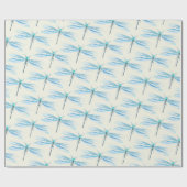 Antiek  blauw-duffpatroonpatroonvaartuig cadeaupapier (Vlak)