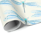 Antiek  blauw-duffpatroonpatroonvaartuig cadeaupapier (Rol Hoek)