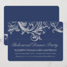 Antiek Blauw en Grijs Bloemen Repetitie Diner