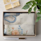 Antiek Blauw en Wit Gerechten Koffiepot op Plank Tissuepapier (Geschenk)