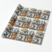 Antiek Blauw en Wit Servies Cadeaupapier (Uitgerold)