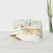 Antiek blauw en wit vliegtuig kaart (Voorkant)