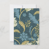 Antiek Blauw Engels Tuin Bruiloft RSVP Kaartje (Achterkant)