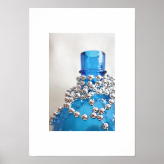 Antiek blauw glas poster (Voorkant)