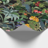 Antiek blauw-haronpatroon en patroon van tropische cadeaupapier (Hoek)