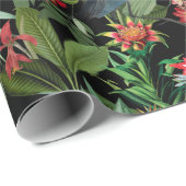 Antiek blauw-haronpatroon en patroon van tropische cadeaupapier (Rol Hoek)