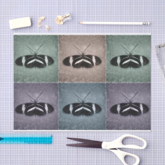 Antiek blauw Paars blauw ontwerp Tissuepapier (Craft)