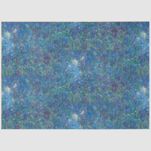 Antiek blauw Paars Iris Old Masters Art-ontkoppeli Tissuepapier (Voorkant)