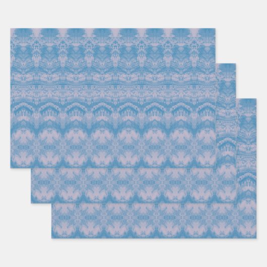 Antiek blauw pastpatroon ontkoppeling Inpakpapier Vel (Set)