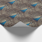 Antiek Blauw Peacock Cadeaupapier (Hoek)