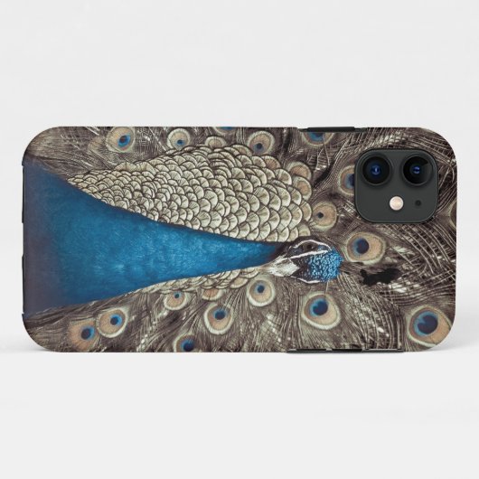 Antiek Blauw Peacock Case-Mate iPhone Case (Achterkant (horizontaal))
