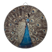 Antiek Blauw Peacock Dartbord (Voorkant)