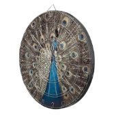 Antiek Blauw Peacock Dartbord (Voorkant Rechts)