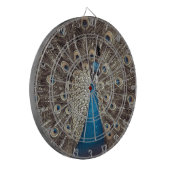 Antiek Blauw Peacock Dartbord (Voorkant Links)