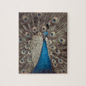 Antiek Blauw Peacock Legpuzzel (Verticaal)