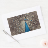 Antiek Blauw Peacock Rechthoekige Sticker (Envelop)