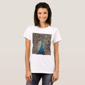 Antiek Blauw Peacock T-shirt (Voorkant volledig)