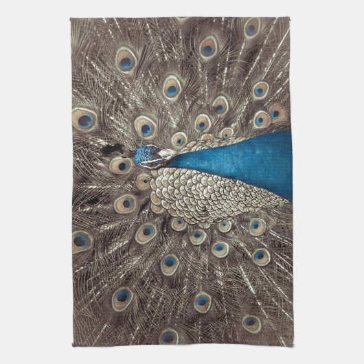 Antiek Blauw Peacock Theedoek (Verticaal)