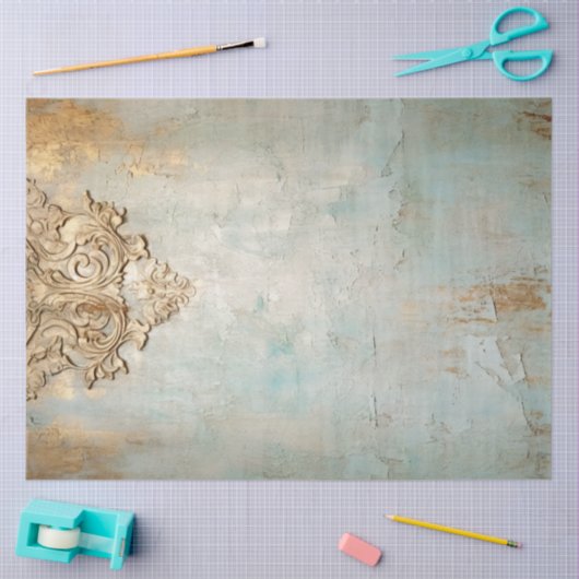 Antiek Blauw Romance Design Series 12 Tissuepapier (Craft)