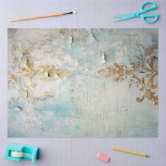 Antiek Blauw Romance Design Series 6 Tissuepapier (Craft)