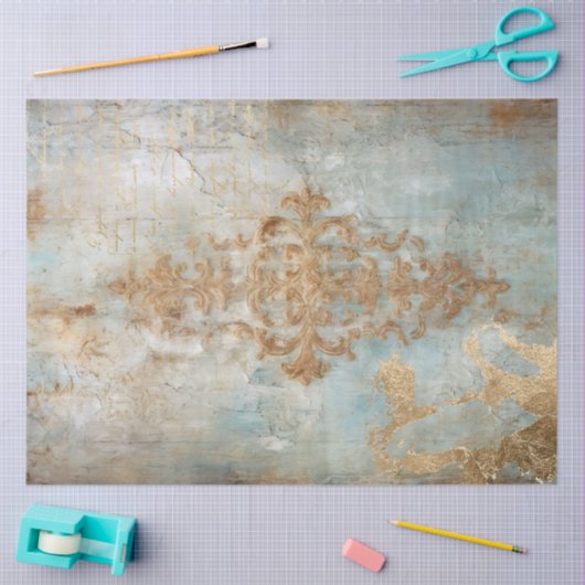 Antiek Blauw Romance Design Series 7 Tissuepapier (Craft)