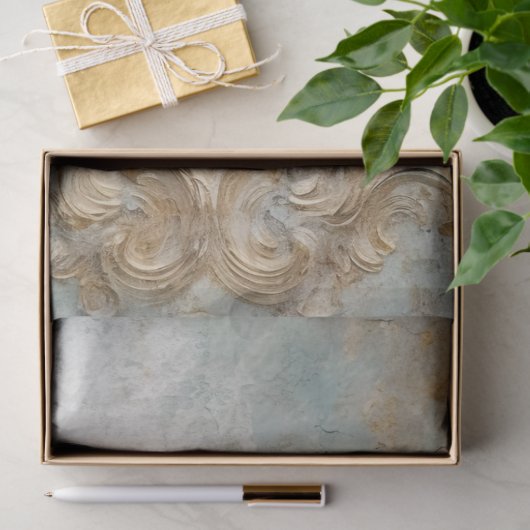 Antiek Blauw Romance Design Series 8 Tissuepapier (Geschenk)