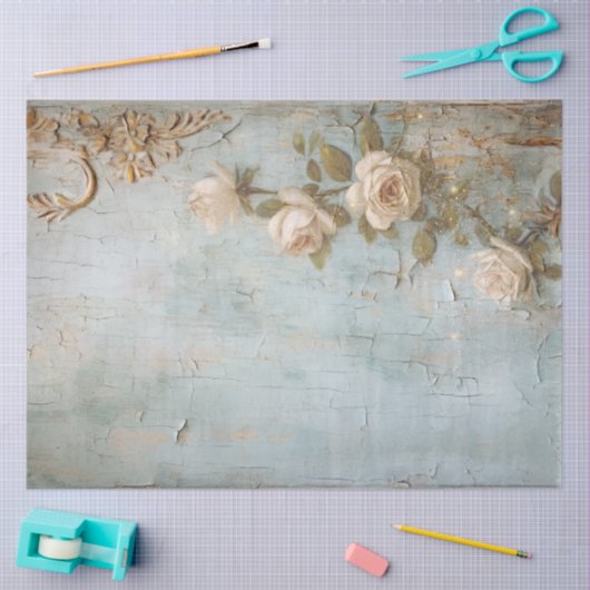 Antiek Blauw Romance Design Series 9 Tissuepapier (Craft)