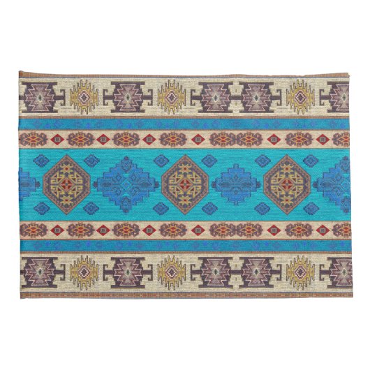 Antiek blauw Turks Kilim Carpet Rug Kussensloop (Achterkant-Rechts)