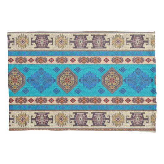 Antiek blauw Turks Kilim Carpet Rug Kussensloop (Voorkant-Links)