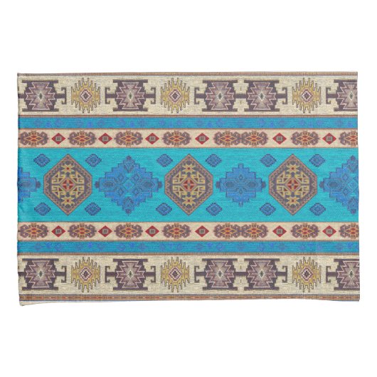 Antiek blauw Turks Kilim Carpet Rug Kussensloop (Voorkant-Rechts)