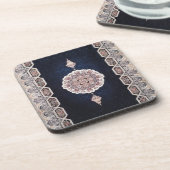 Antiek blauw Turks tapijttapijt Bier Onderzetter (Linkerzijde)