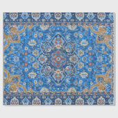 Antiek blauw Turks tapijttapijt Cadeaupapier (Vlak)