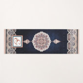 Antiek blauw Turks tapijttapijt Yogamat (Voorkant (horizontaal))