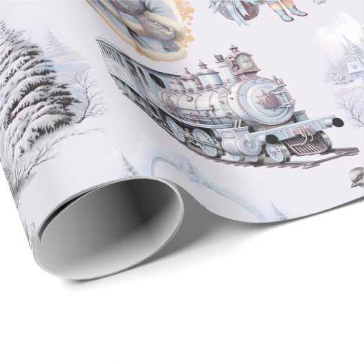 Antiek blauw Victoriaans kerstinpakpapier Cadeaupapier (Rol Hoek)