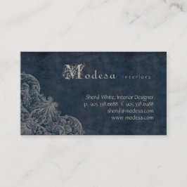 Antiek blauw Visitekaartje met schuifwiel