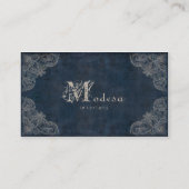 Antiek blauw Visitekaartje met schuifwiel (Achterkant)