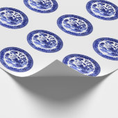 Antiek blauw Willow Pattern circa 1790 Cadeaupapier (Hoek)