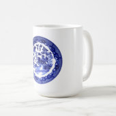 Antiek blauw Willow Pattern circa 1790 Koffiemok (Voorkant rechts)