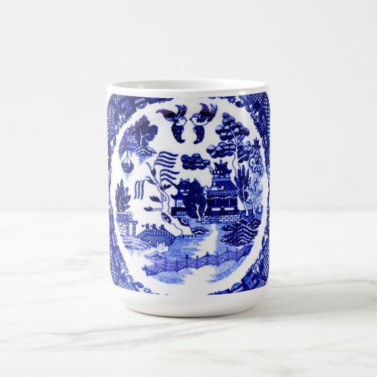 Antiek blauw Willow Pattern circa 1790 Koffiemok (Center)