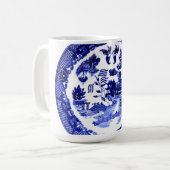 Antiek blauw Willow Pattern circa 1790 Koffiemok (Voorkant links)