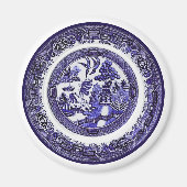  Antiek blauw Willow Pattern circa 1790 Magneet (Voorkant)