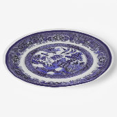  Antiek blauw Willow Pattern circa 1790 Papieren Bordje (Gekanteld)