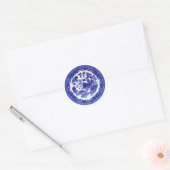 Antiek blauw Willow Pattern circa 1790 Ronde Sticker (Envelop)