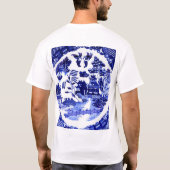  Antiek blauw Willow Pattern circa 1790 T-shirt (Achterkant)