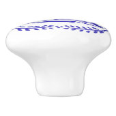 Antiek blauw wit konijn Delft look keramische romp Keramische Knop (Zijkant)